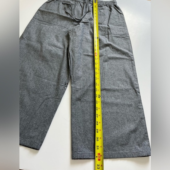O.N.S. ONS One Nice Shop Cropped Pants Cotton Gray Size Large - Picture 9 of 9